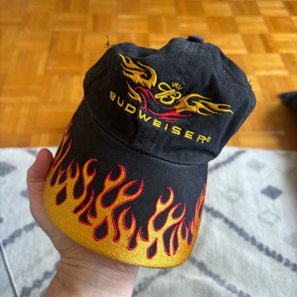 Vintage Budweiser flames early 90s baseball cap - Picture 4 of 4